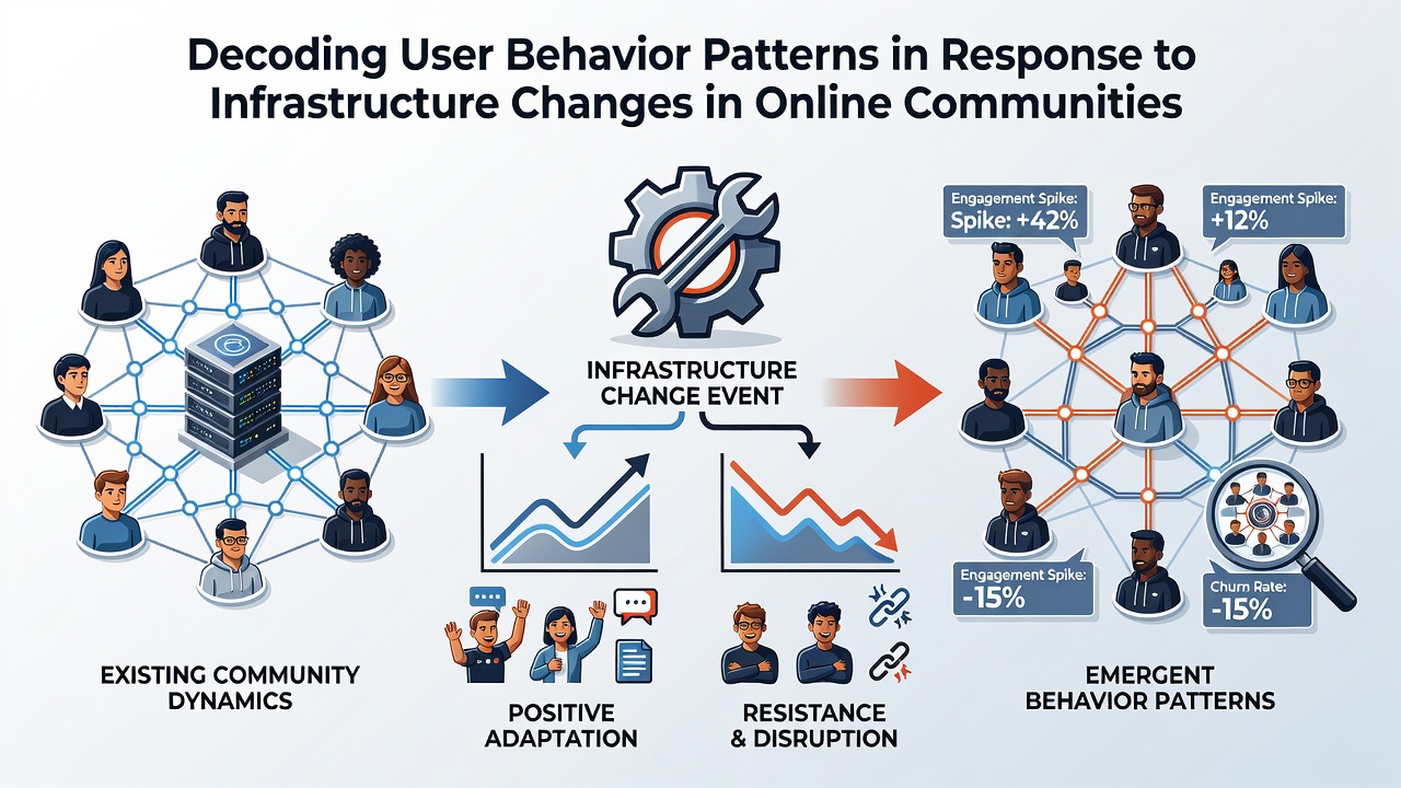 Heatmap visualization of user activity shifts across multiple online community platforms following backend updates
