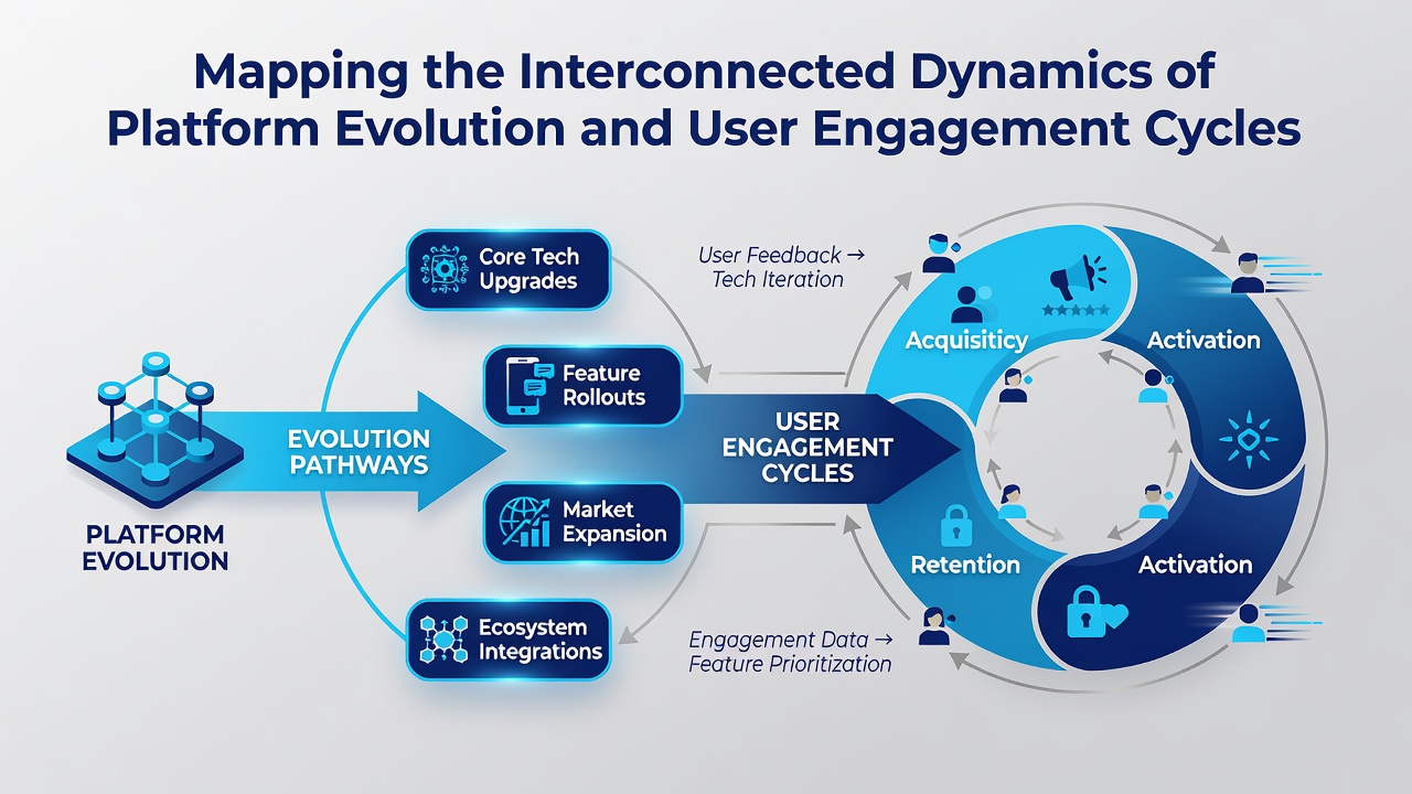 Mapping the Interconnected Dynamics of Platform Evolution and User Engagement Cycles