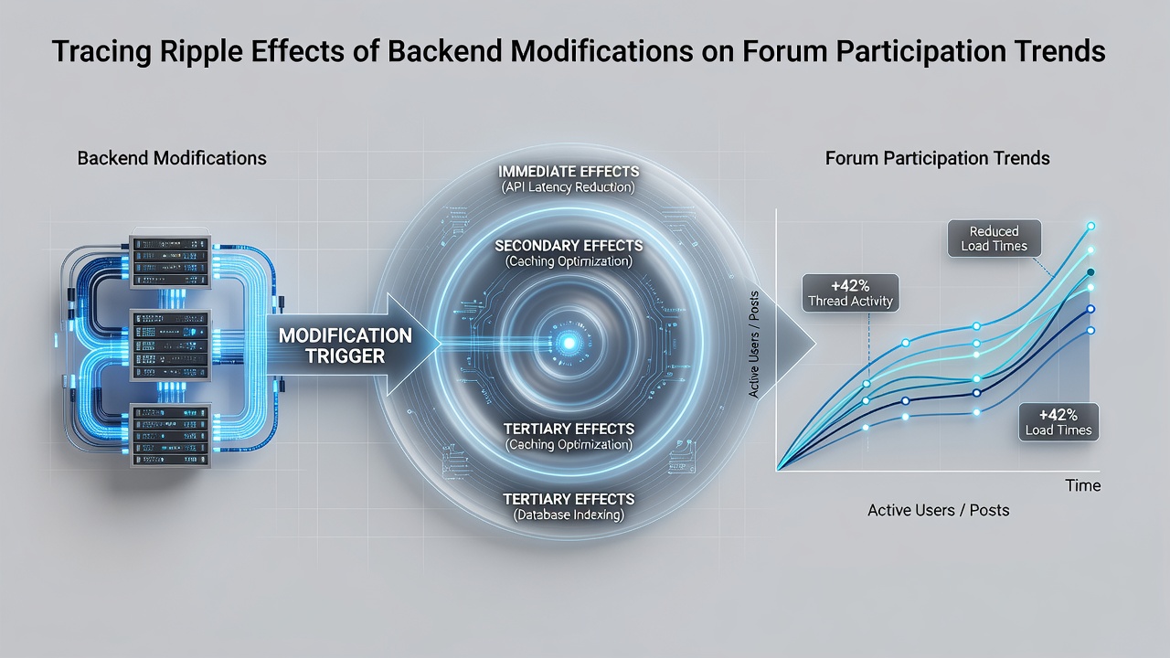 Tracing Ripple Effects of Backend Modifications on Forum Participation Trends